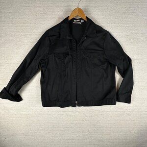 Joanna Plus Black Stretch Zip up Jacket 1X Gorpcore Corporeal Punk Grunge Baddie